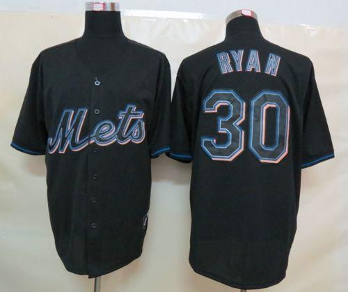 Mets #30 Nolan Ryan Black Fashion Stitched MLB Jersey - Click Image to Close